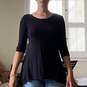 3/4 sleeve black top